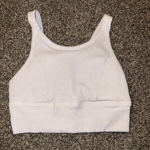 Aerie Offline White Ribbed Crop Top